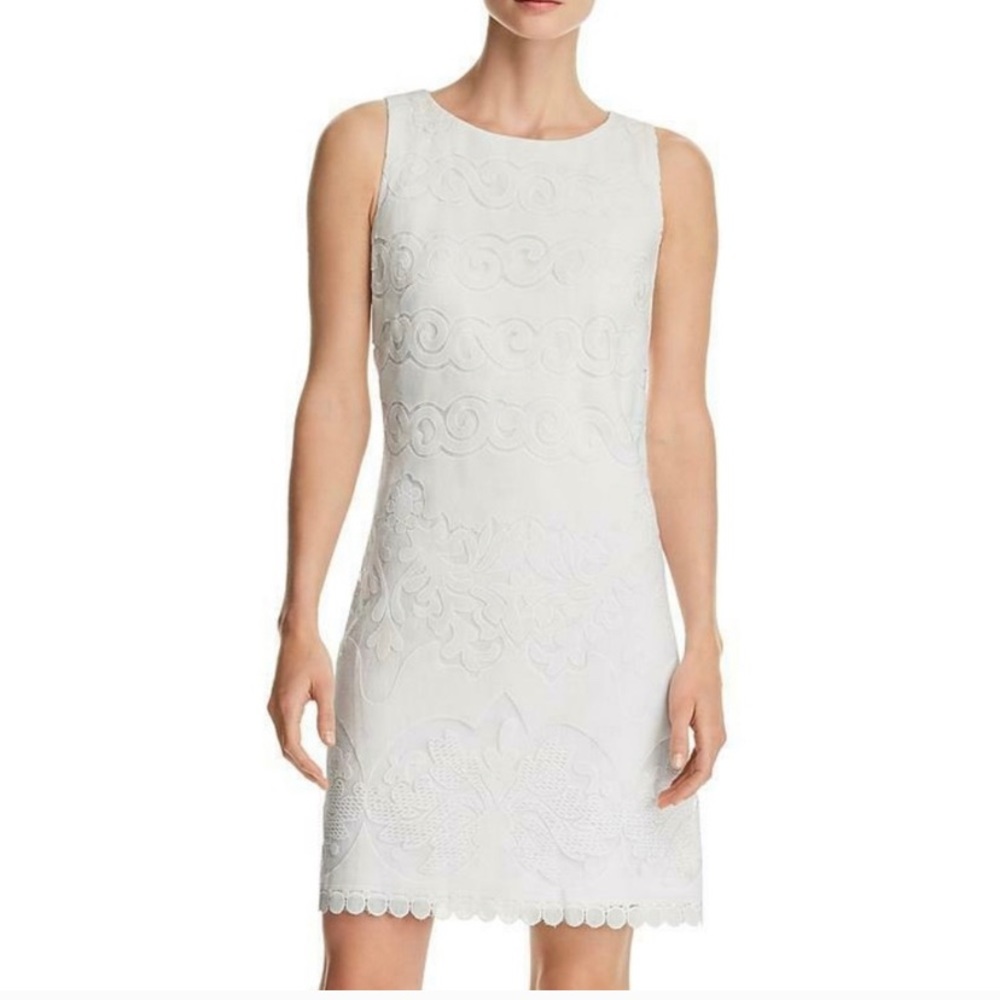 Eliza J white lace sheath dress size 8 EUC